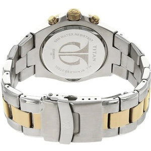 Titan Chronograph White Dial Stainless Steel Strap watch for Men 42.2mm NT9308BM01