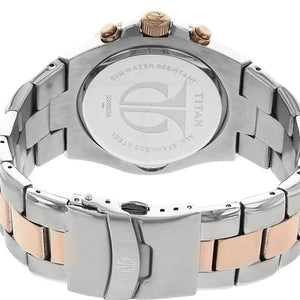 Titan Regallia Rose Gold Chronograph Stainless Steel Strap Watch for Men 42.2mm NT9308KM01
