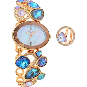 Titan Raga Moments Of Joy Quartz Analog Mother of Pearl Dial Rose Gold Metal Strap Watch For Women 30mm NT95126WM01F