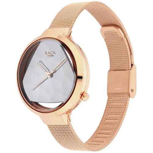 Titan Raga Moments of Joy Silver Dial Analog Metal Strap watch for WoMen 35mm NT95134WM01