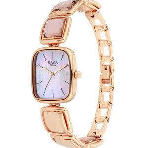 Titan Raga Moments of Joy Mother of Pearl Dial Analog Rose Gold Metal Strap watch for Women 24mm NT95136WM01