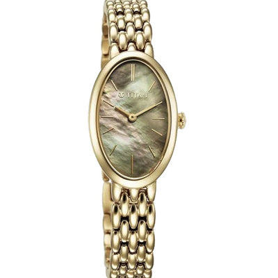 Titan Aura Quartz Analog Mother Of Pearl Dial Stainless Steel Strap Watch for Women 22mm NT95246YM01