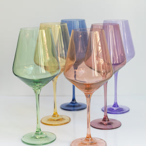 Estelle Colored Wine Stemware - Set of 6 {Pastel Mixed Set}