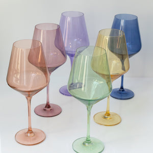 Estelle Colored Wine Stemware - Set of 6 {Pastel Mixed Set}
