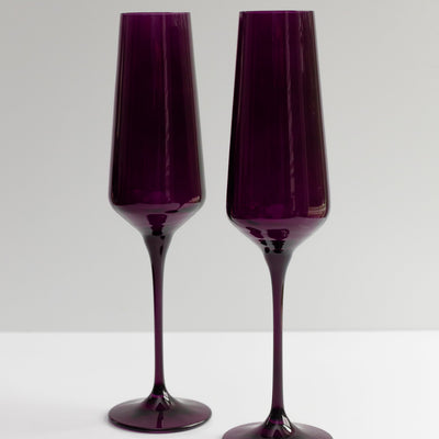 Estelle Colored Champagne Flute - Set of 2 {Amethyst}