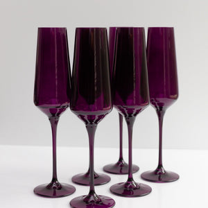 Estelle Colored Champagne Flute - Set of 6 {Amethyst}