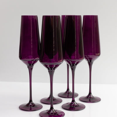 Estelle Colored Champagne Flute - Set of 6 {Amethyst}