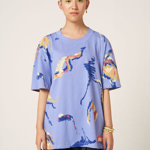 MULTI SCRIBBLE T-SHIRT - PURPLE