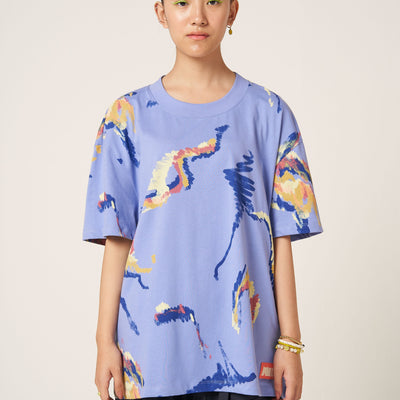 MULTI SCRIBBLE T-SHIRT - PURPLE