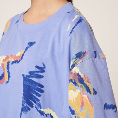 MULTI SCRIBBLE T-SHIRT - PURPLE