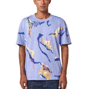 MULTI SCRIBBLE T-SHIRT - PURPLE