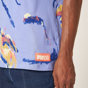 MULTI SCRIBBLE T-SHIRT - PURPLE