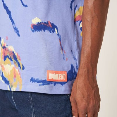 MULTI SCRIBBLE T-SHIRT - PURPLE
