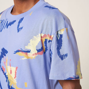 MULTI SCRIBBLE T-SHIRT - PURPLE
