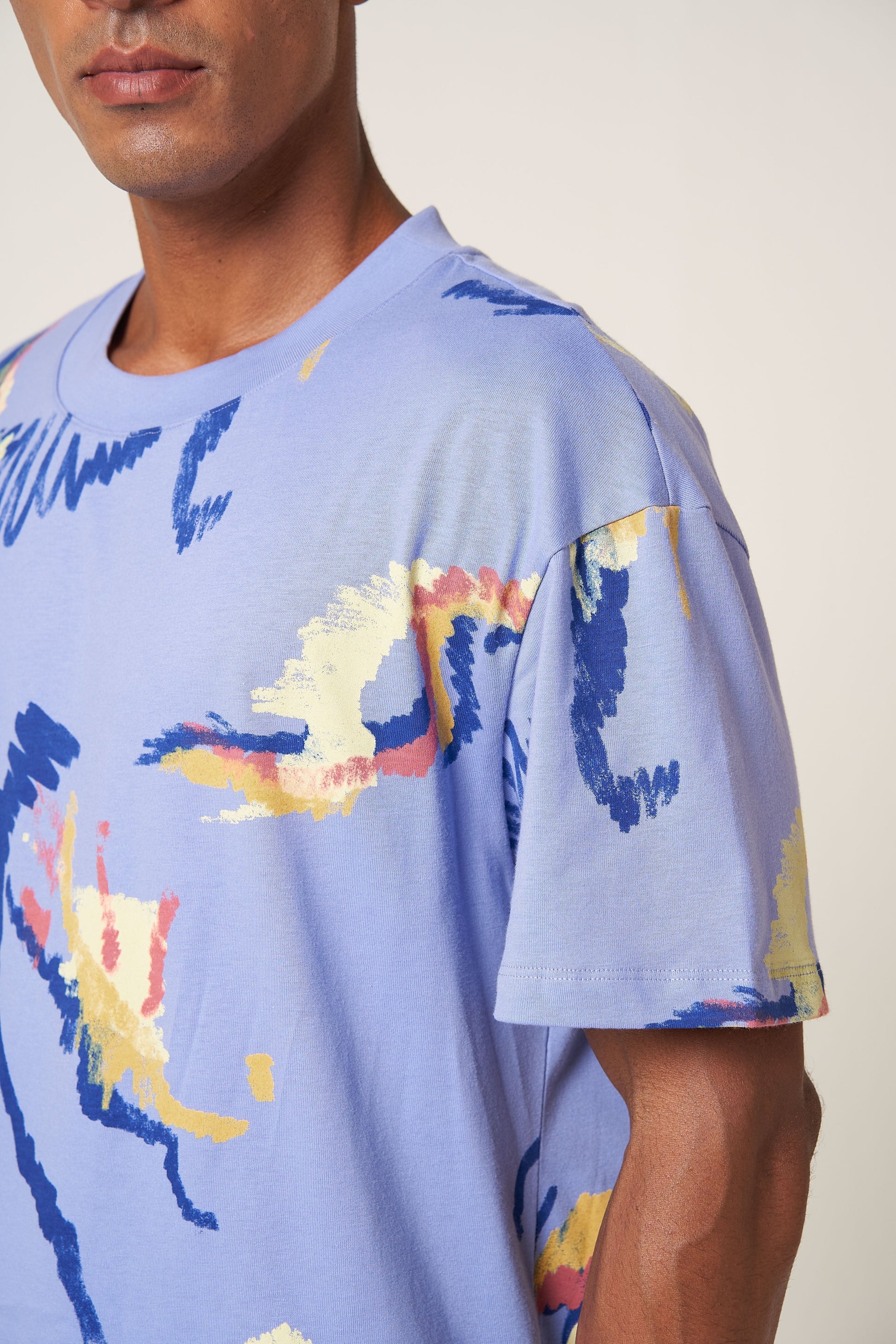 MULTI SCRIBBLE T-SHIRT - PURPLE