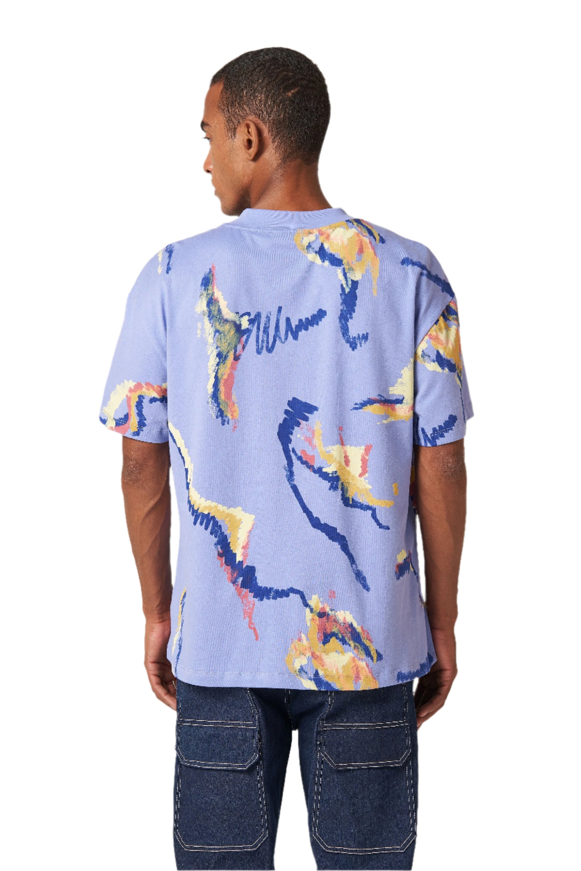 MULTI SCRIBBLE T-SHIRT - PURPLE