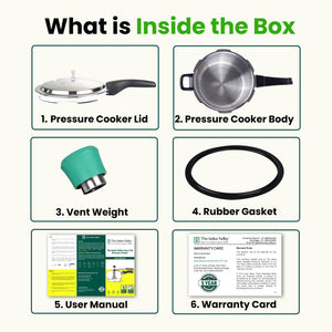 QuicKooker Stainless Steel Pressure Cooker, Premium Quality, Tri-ply (3 Layer) Heavy Bottom, 100% Safe, ISI Certified, 3 Yr Warranty, Induction & Gas, 3/4.5L