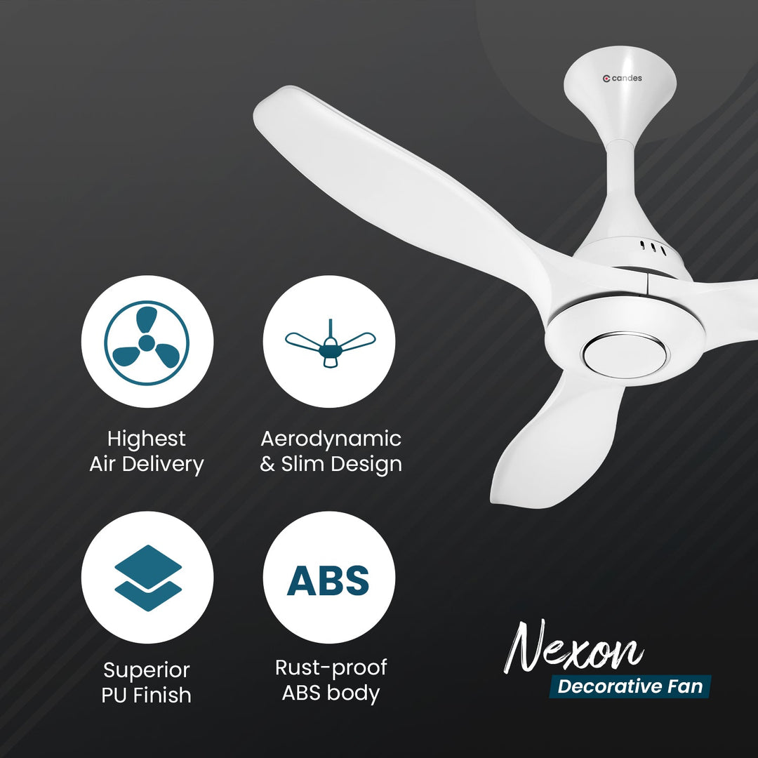 Nexon High Speed 1200 mm Designer Ceiling Fan White