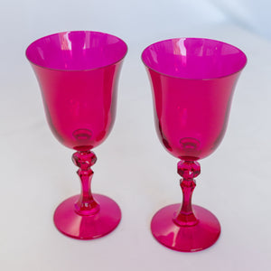 Estelle Colored Regal Goblet - Set of 2 {Viva Magenta (Our Fuchsia)}