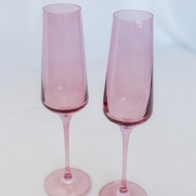 Estelle Colored Champagne Flute - Set of 2 {Rose}