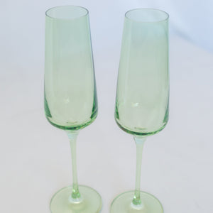 Estelle Colored Champagne Flute - Set of 2 {Mint Green}