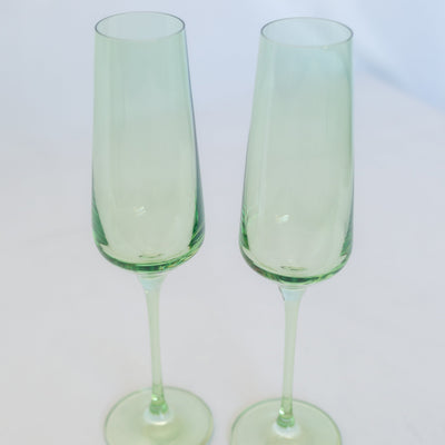 Estelle Colored Champagne Flute - Set of 2 {Mint Green}