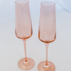 Estelle Colored Champagne Flute - Set of 6 {Blush Pink}