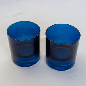 Estelle Colored Rocks Glass -  Set of 2 {Midnight Blue}