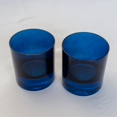 Estelle Colored Rocks Glass -  Set of 2 {Midnight Blue}