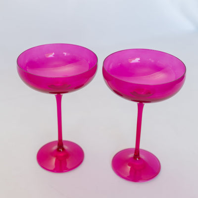 Estelle Colored Champagne Coupe Stemware - Set of 2 {Viva Magenta (Our Fuchsia)}