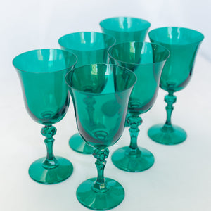 Estelle Colored Regal Goblet - Set of 6 {Emerald Green}