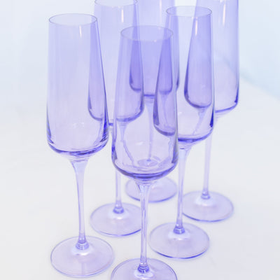 Estelle Colored Champagne Flute - Set of 6 {Lavender}