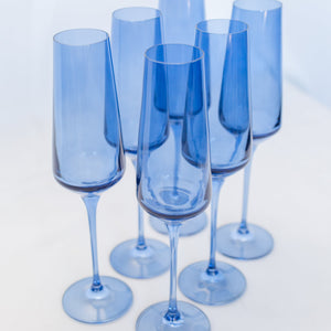 Estelle Colored Champagne Flute - Set of 6 {Cobalt Blue}