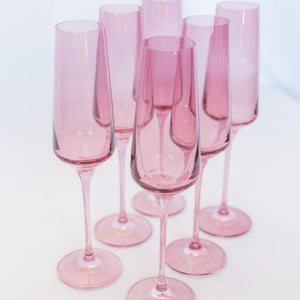 Estelle Colored Champagne Flute - Set of 6 {Rose}