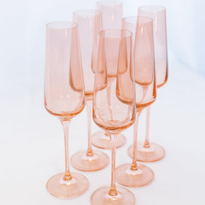 Estelle Colored Champagne Flute - Set of 6 {Blush Pink}