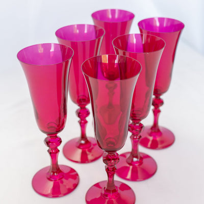 Estelle Colored Regal Flute - Set of 6 {Viva Magenta (Our Fuchsia)}