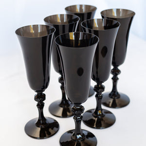 Estelle Colored Regal Flute - Set of 6 {Black}