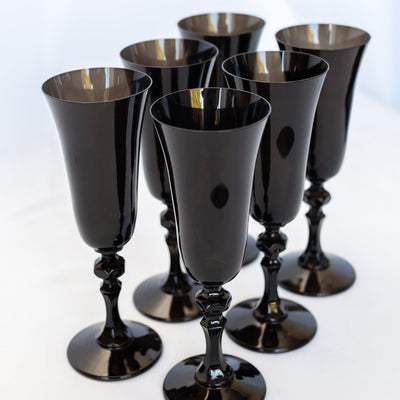 Estelle Colored Regal Flute - Set of 6 {Black}