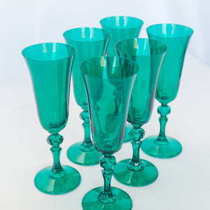 Estelle Colored Regal Flute - Set of 6 {Emerald Green}