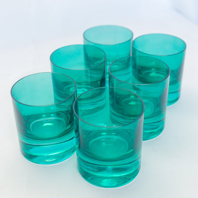 Estelle Colored Rocks Glass - Set of 6 {Emerald Green}