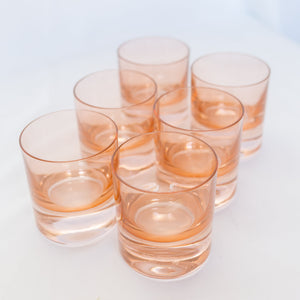 Estelle Colored Rocks Glass - Set of 6 {Blush Pink}