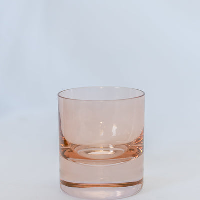 Estelle Colored Rocks Glass -  Set of 2 {Blush Pink}