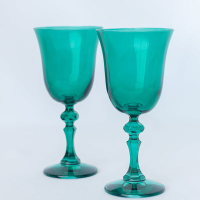 Estelle Colored Regal Goblet - Set of 2 {Emerald Green}