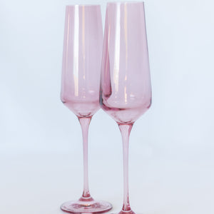 Estelle Colored Champagne Flute - Set of 2 {Rose}