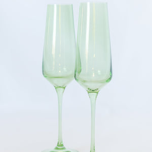 Estelle Colored Champagne Flute - Set of 2 {Mint Green}