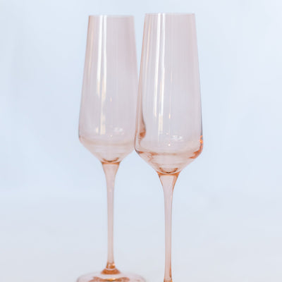 Estelle Colored Champagne Flute - Set of 2 {Blush Pink}