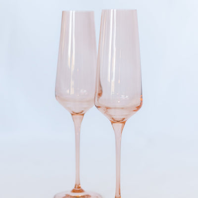 Estelle Colored Champagne Flute - Set of 6 {Blush Pink}