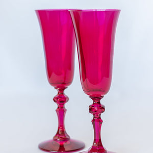 Estelle Colored Regal Flute - Set of 2 {Viva Magenta (Our Fuchsia)}