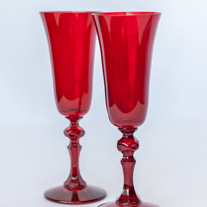 Estelle Colored Regal Flute - Set of 2 {Red}