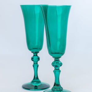 Estelle Colored Regal Flute - Set of 2 {Emerald Green}